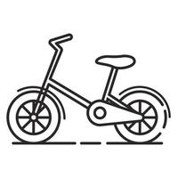 ícone de arte de linha de bicicleta infantil. contorno vector.symbol plano para um aplicativo móvel ou website.isolated em um veículo background.a branco para esportes e um estilo de vida saudável. vetor
