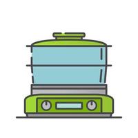 ícone de caldeira dobro outline.kitchen appliances.isolated em um background.line branco art vector illustration.symbol para um aplicativo móvel ou site.