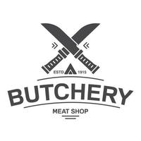 emblema açougueiro carne facas shop.chefs cross.logo modelo para carne business.isolated em um fundo branco. vetor