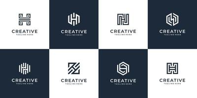 conjunto de coleção de vetores de design de logotipo letra h com conceito criativo