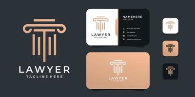 vetor de design de logotipo de justiça de lei de luxo com conceito de ouro