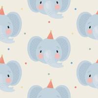 padrão sem emenda com elefante. ilustração vetorial. para cartão de felicitações, cartazes, banners, o cartão, impressão na embalagem, impressão em roupas, tecido, papel de parede. vetor