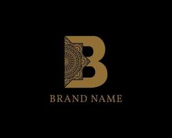 letra b mandala royal vintage logotipo decorativo vetor