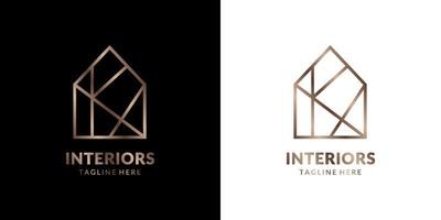 logotipo de casa de arte de linha abstrata minimalista e elegante para imóveis, construção, interior, decoração de casa exterior vetor