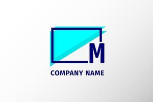letra do quadro de tela m. logotipo corporativo profissional moderno e diferenciado vetor
