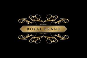 logotipo de crista luxuoso para boutique, organizador de casamento real, noivas, vestuário de moda vetor