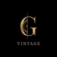 letra g vintage dourado decorativo vetor
