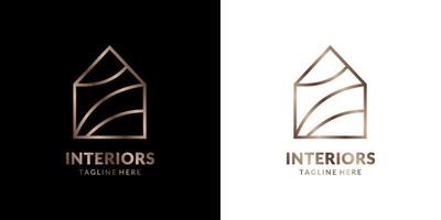 logotipo de casa minimalista e elegante para imóveis, construção, interior, decoração de casa exterior vetor