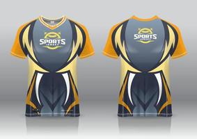 vista frontal e traseira do design de jogos de camisa esport vetor