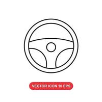 ícone do volante. automóvel, máquina, símbolo de condução. vetor