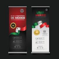 celebração do dia da independência do méxico, enrole o modelo de cenografia de banner. ilustração vetorial vetor