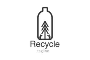 reciclar o design gráfico do ícone do logotipo da garrafa orgânica vetor