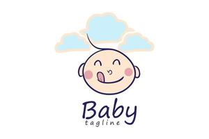 design de ícone de logotipo de bebê fofo vetor