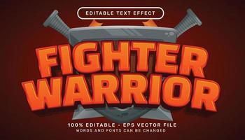 efeito de texto 3d guerreiro lutador e efeito de texto editável