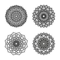 padrão circular de coleções na forma de uma mandala para henna, tatuagens. página do livro para colorir. vetor