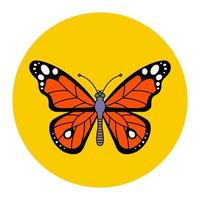 borboleta realista laranja. inseto de primavera. ilustração vetorial plana. vetor