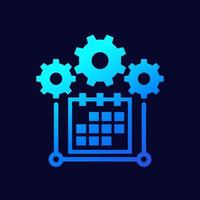 cronograma, ícone de vetor de gerenciamento de projetos para web