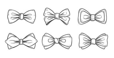 gravata laço doodle esboço. desenhado à mão vetor