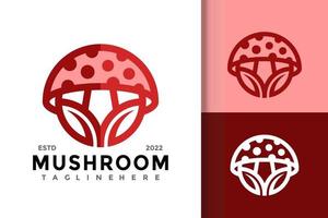 modelo de vetor de design de logotipo de cogumelo da natureza