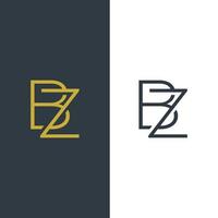 design de logotipo de letra inicial bz vetor