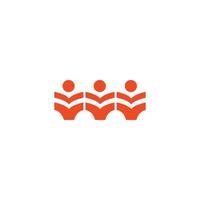ponte pessoas família juntos ícone de vetor do logotipo da unidade humana