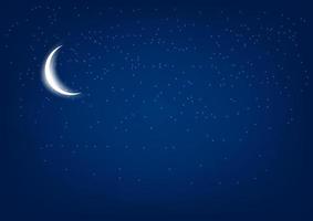 lua no céu à noite ilustração vetorial de design gráfico vetor