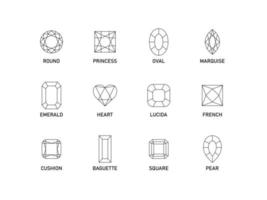 conceito de ícone de linha de formas de diamante. traço editável. ilustração vetorial vetor