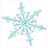 clipart de floco de neve desenhado à mão bonito. ilustração vetorial doodle. design moderno de natal e ano novo. para impressão, web, design, decoração, logotipo. vetor