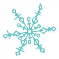 clipart de floco de neve desenhado à mão bonito. ilustração vetorial doodle. design moderno de natal e ano novo. para impressão, web, design, decoração, logotipo. vetor