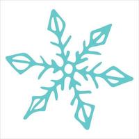 clipart de floco de neve desenhado à mão bonito. ilustração vetorial doodle. design moderno de natal e ano novo. para impressão, web, design, decoração, logotipo.