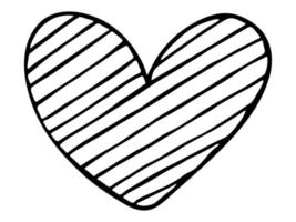 ilustração de coração simples mão desenhada. doodle de coração bonito dia dos namorados. clipart de amor vetor