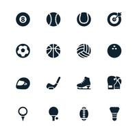 ícones de equipamentos esportivos e esportivos vetor