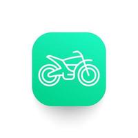 ícone de linha de bicicleta offroad em forma verde vetor