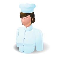 mulher chef, ícone de pessoas vetor