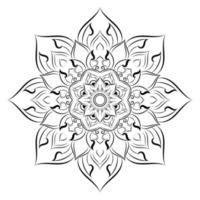 padrão floral mandala preto e branco, elementos decorativos vintage, fundo mandala vetor