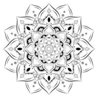 padrão floral mandala preto e branco, elementos decorativos vintage, fundo mandala vetor