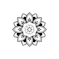 estilo floral mandala minimalista, padrão oriental de mandala vetorial, elemento decorativo desenhado à mão. design exclusivo com flor de pétala. conceito de relaxamento e uso de meditação para o livro do logotipo da página vetor