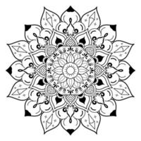 padrão floral mandala preto e branco, elementos decorativos vintage, fundo mandala vetor