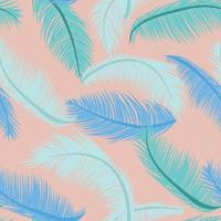 folhas de palmeira em cores verdes azuis. padrão sem emenda com folhas de palmeira. para têxteis, papel, papel de embrulho, embalagens. padrão de vetor. vetor