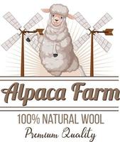 logotipo da fazenda de alpaca para produtos de lã vetor