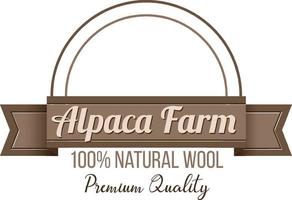 modelo de logotipo de fazenda de alpaca para produtos de lã vetor