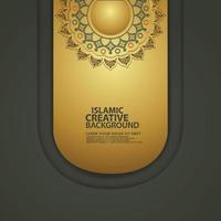 fundos abstratos com detalhes coloridos ornamentais islâmicos realistas de mosaico para modelo de cartão de saudação. vetor