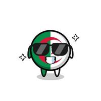 mascote dos desenhos animados da bandeira da argélia com gesto legal vetor