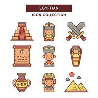 ícone clássico de objetos e símbolos com tema egípcio vetor