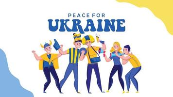 design de banner de ilustração de união com o conceito de paz na ucrânia vetor