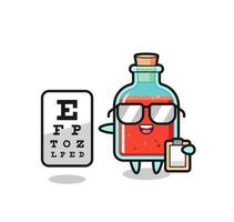 ilustração de mascote de garrafa de veneno quadrado como oftalmologia vetor