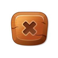 punhal. botão de madeira em estilo cartoon. um recurso para um gui em um aplicativo móvel ou videogame casual. vetor