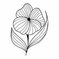 flor doodle em fundo branco. ilustração vetorial com planta. livro de colorir para crianças. projeto de cartão postal. vetor