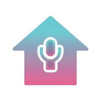 ícone de modelo de design gradiente de logotipo para casa de microfone vetor