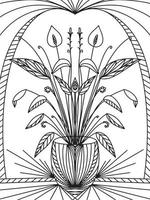 flor de spathiphyllus florescendo ilustração de planta de casa livro de colorir vetor